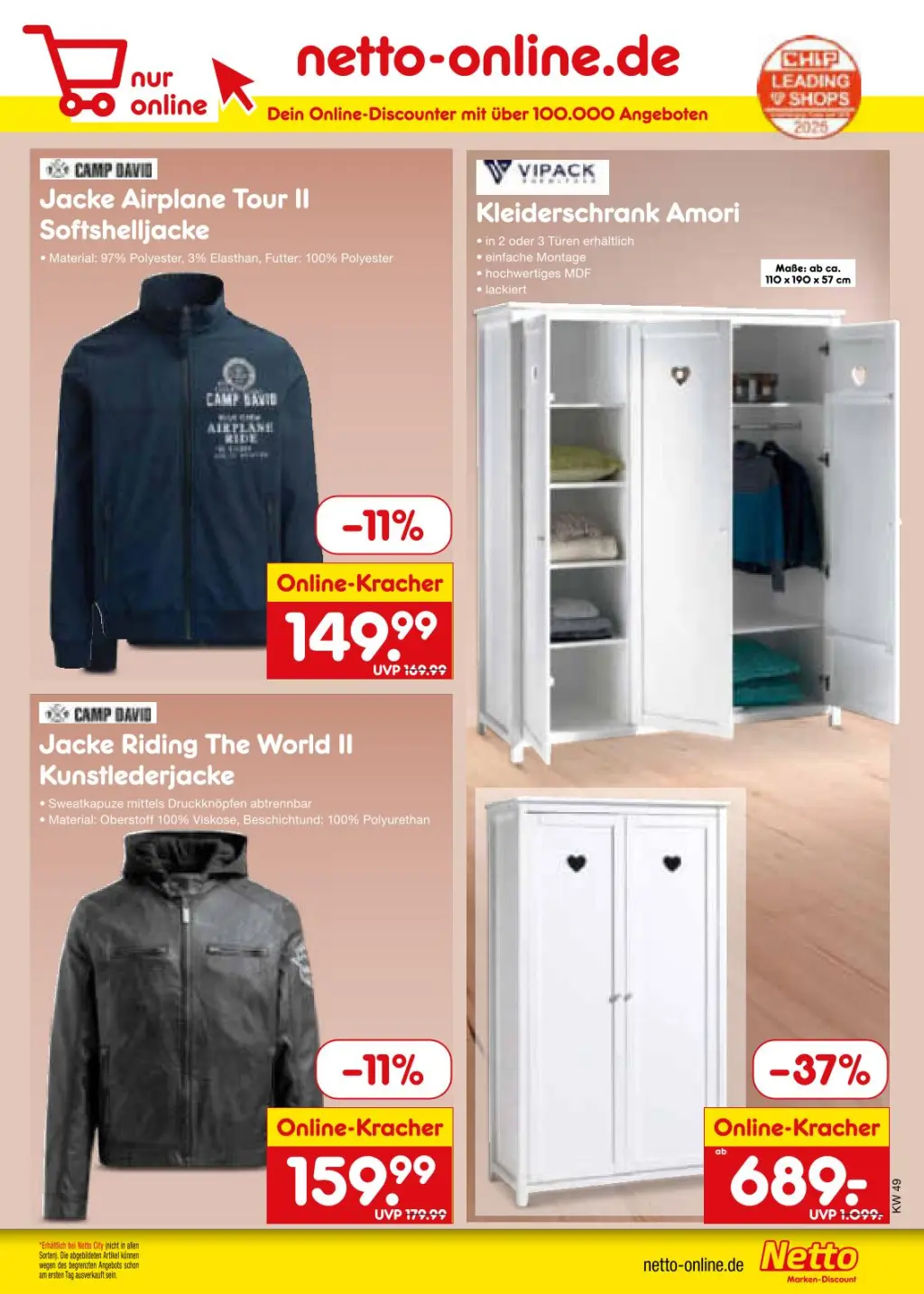 Netto Marken-Discount Prospekt KW49 mit aktuellen Angeboten und attraktiven Rabatten – günstige Lebensmittel, Sparen Sie bei Netto Marken-Discount Prospekt diese Woche!