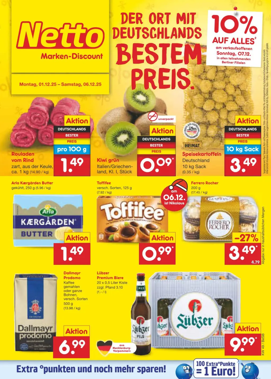 Netto Marken-Discount Prospekt KW49 mit aktuellen Angeboten und attraktiven Rabatten – günstige Lebensmittel, Sparen Sie bei Netto Marken-Discount Prospekt diese Woche!