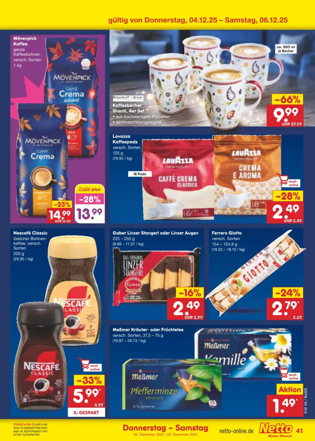 Netto Marken-Discount Prospekt KW49 mit aktuellen Angeboten und attraktiven Rabatten – günstige Lebensmittel, Sparen Sie bei Netto Marken-Discount Prospekt diese Woche!