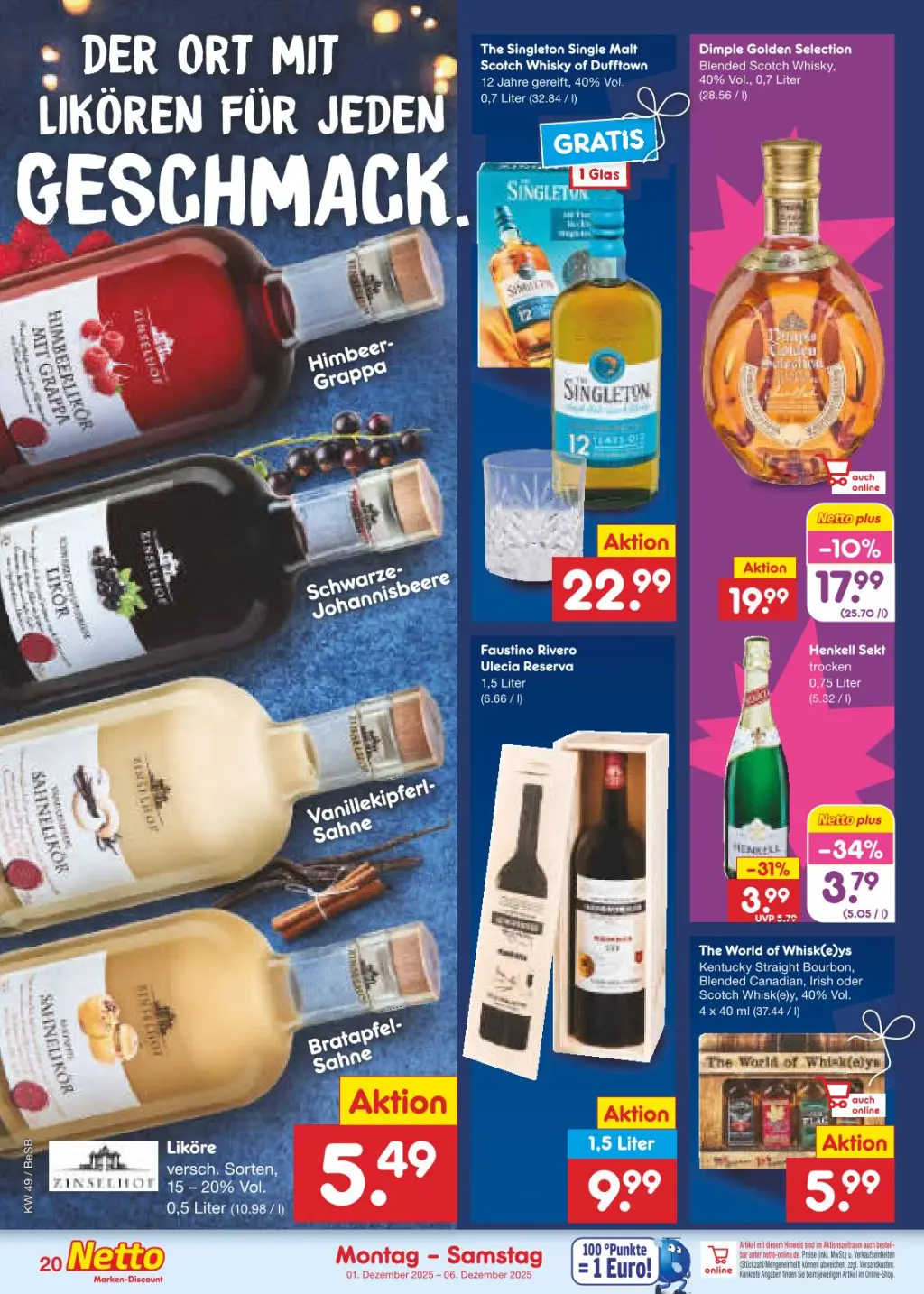 Netto Marken-Discount Prospekt KW49 mit aktuellen Angeboten und attraktiven Rabatten – günstige Lebensmittel, Sparen Sie bei Netto Marken-Discount Prospekt diese Woche!