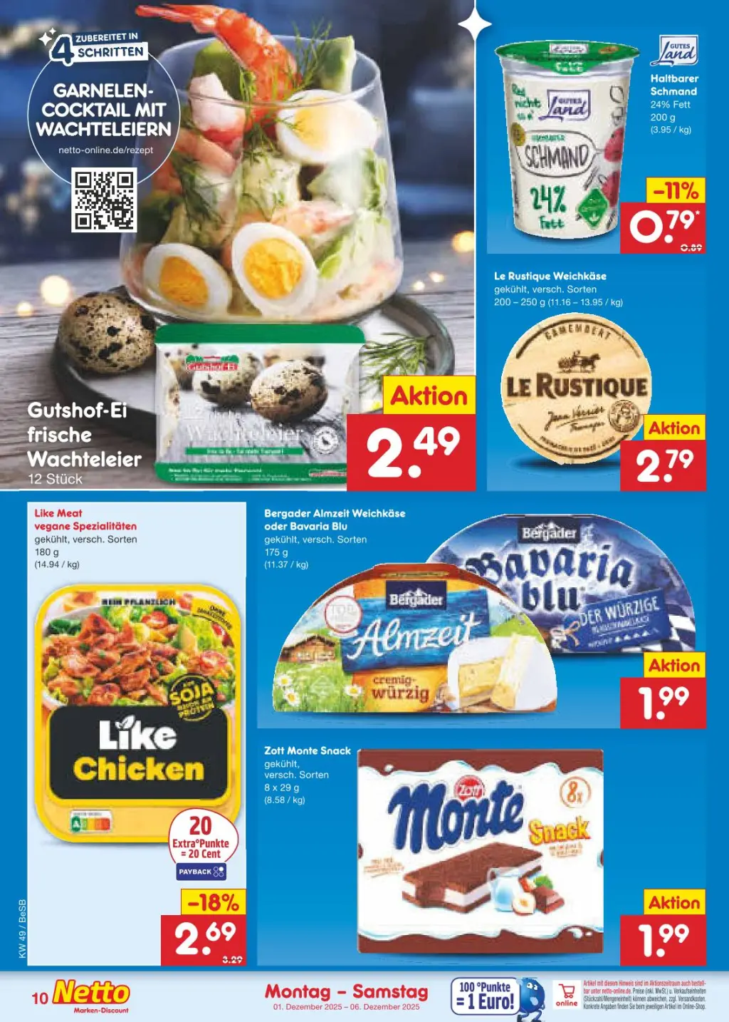 Netto Marken-Discount Prospekt KW49 mit aktuellen Angeboten und attraktiven Rabatten – günstige Lebensmittel, Sparen Sie bei Netto Marken-Discount Prospekt diese Woche!