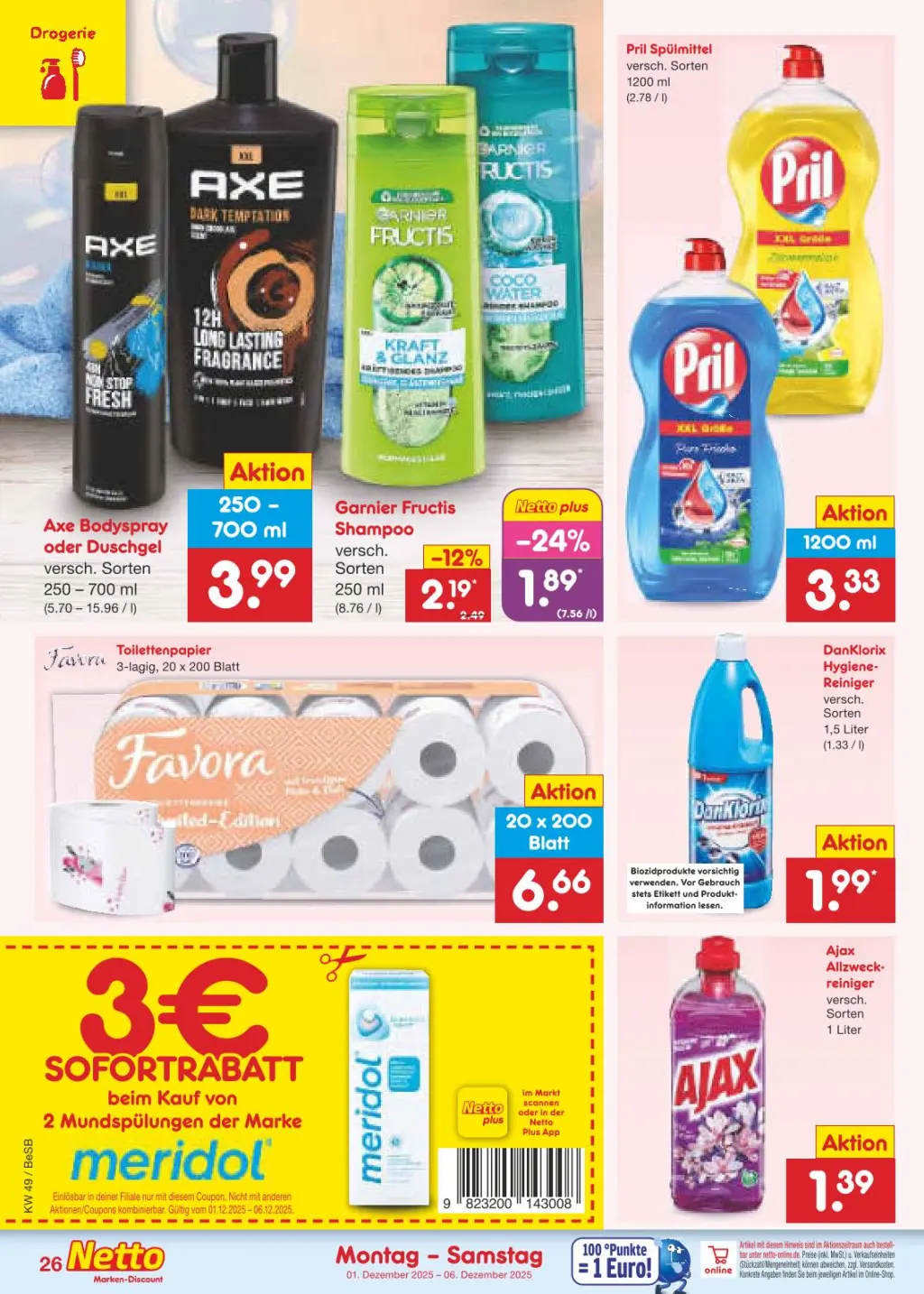 Netto Marken-Discount Prospekt KW49 mit aktuellen Angeboten und attraktiven Rabatten – günstige Lebensmittel, Sparen Sie bei Netto Marken-Discount Prospekt diese Woche!