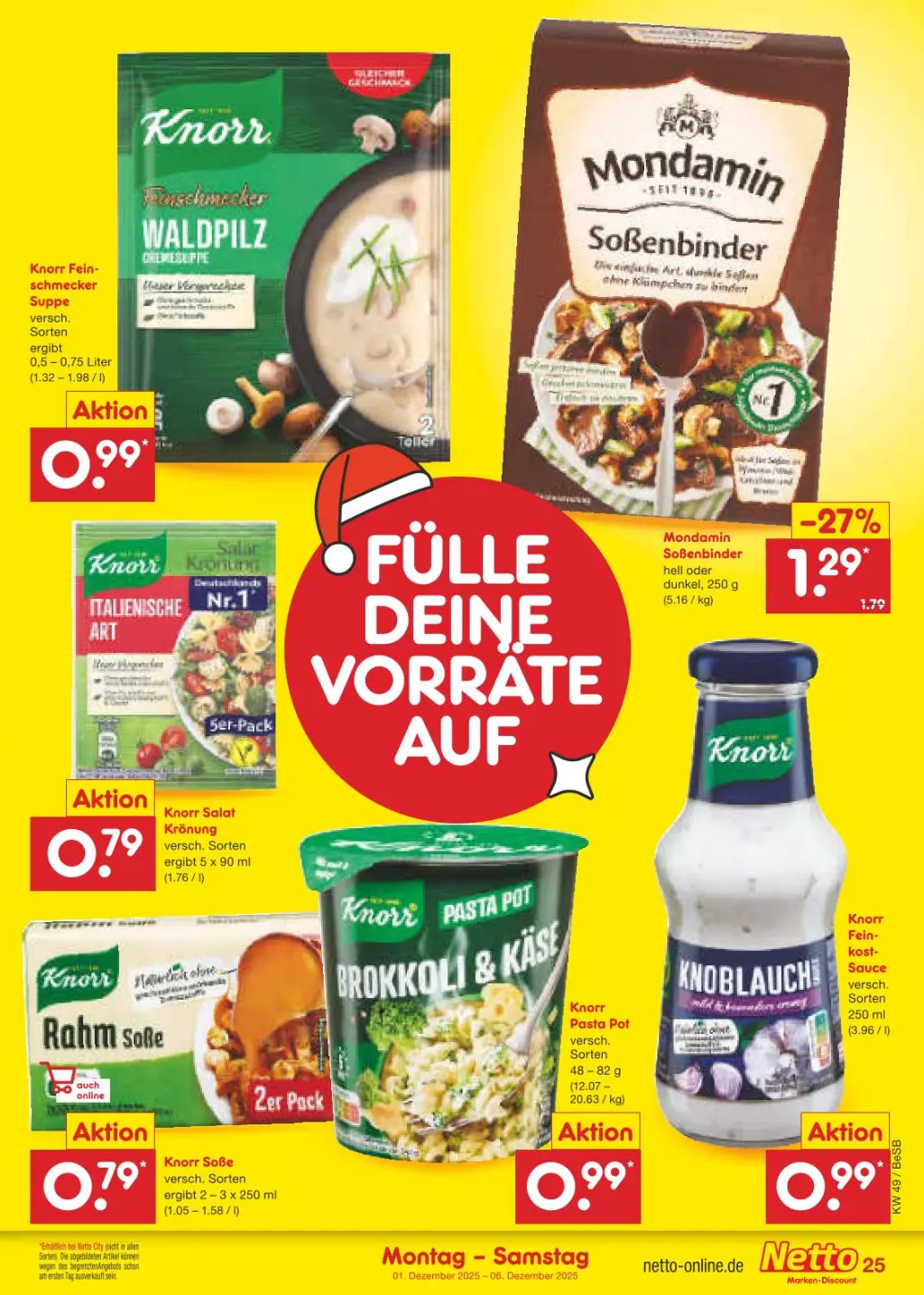 Netto Marken-Discount Prospekt KW49 mit aktuellen Angeboten und attraktiven Rabatten – günstige Lebensmittel, Sparen Sie bei Netto Marken-Discount Prospekt diese Woche!