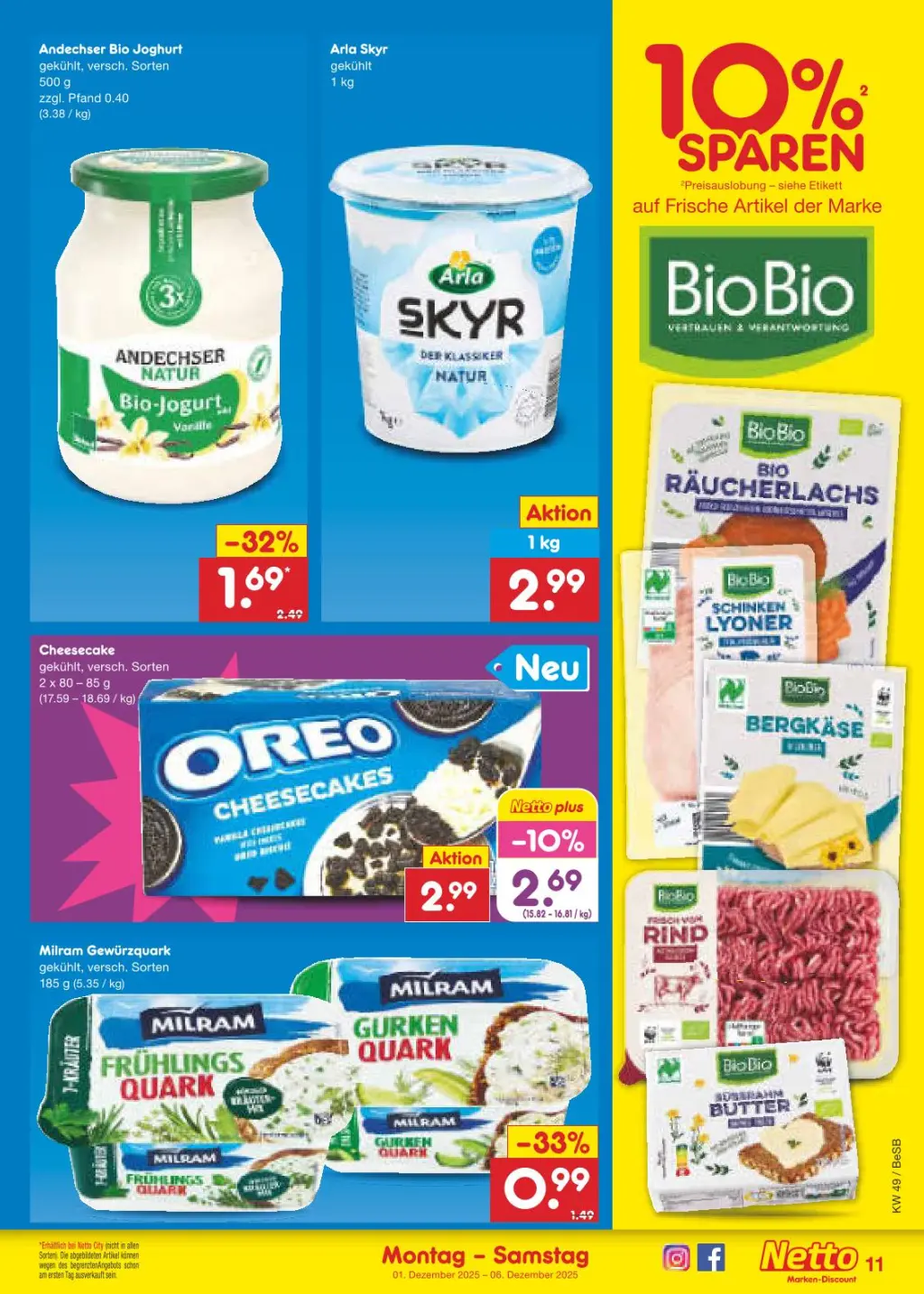 Netto Marken-Discount Prospekt KW49 mit aktuellen Angeboten und attraktiven Rabatten – günstige Lebensmittel, Sparen Sie bei Netto Marken-Discount Prospekt diese Woche!