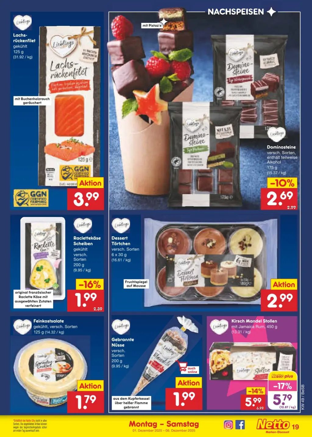 Netto Marken-Discount Prospekt KW49 mit aktuellen Angeboten und attraktiven Rabatten – günstige Lebensmittel, Sparen Sie bei Netto Marken-Discount Prospekt diese Woche!