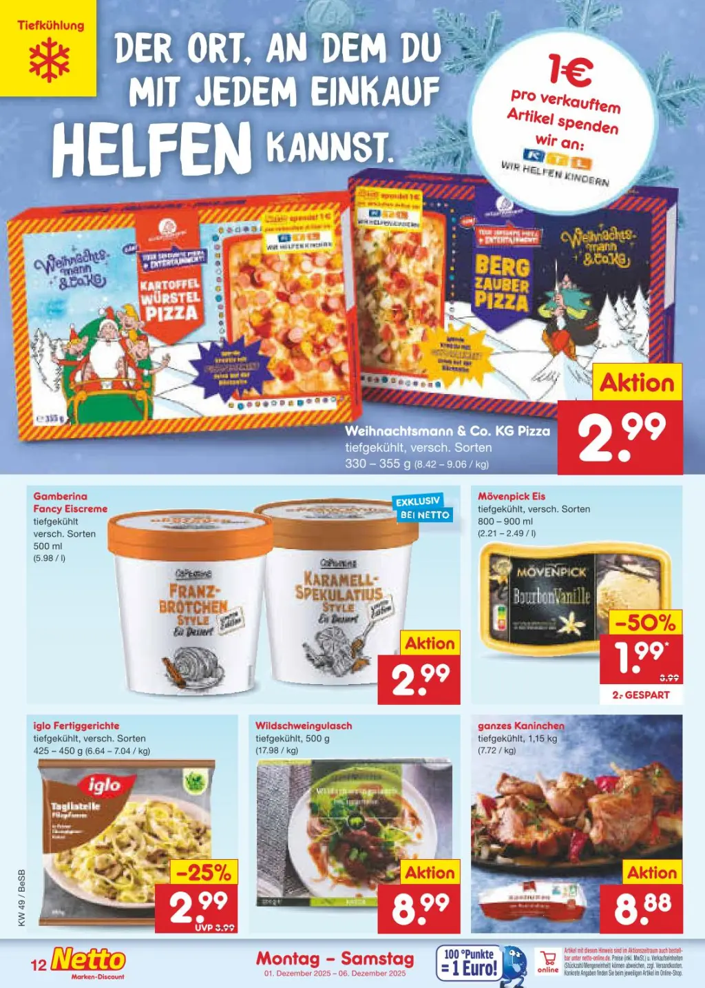 Netto Marken-Discount Prospekt KW49 mit aktuellen Angeboten und attraktiven Rabatten – günstige Lebensmittel, Sparen Sie bei Netto Marken-Discount Prospekt diese Woche!