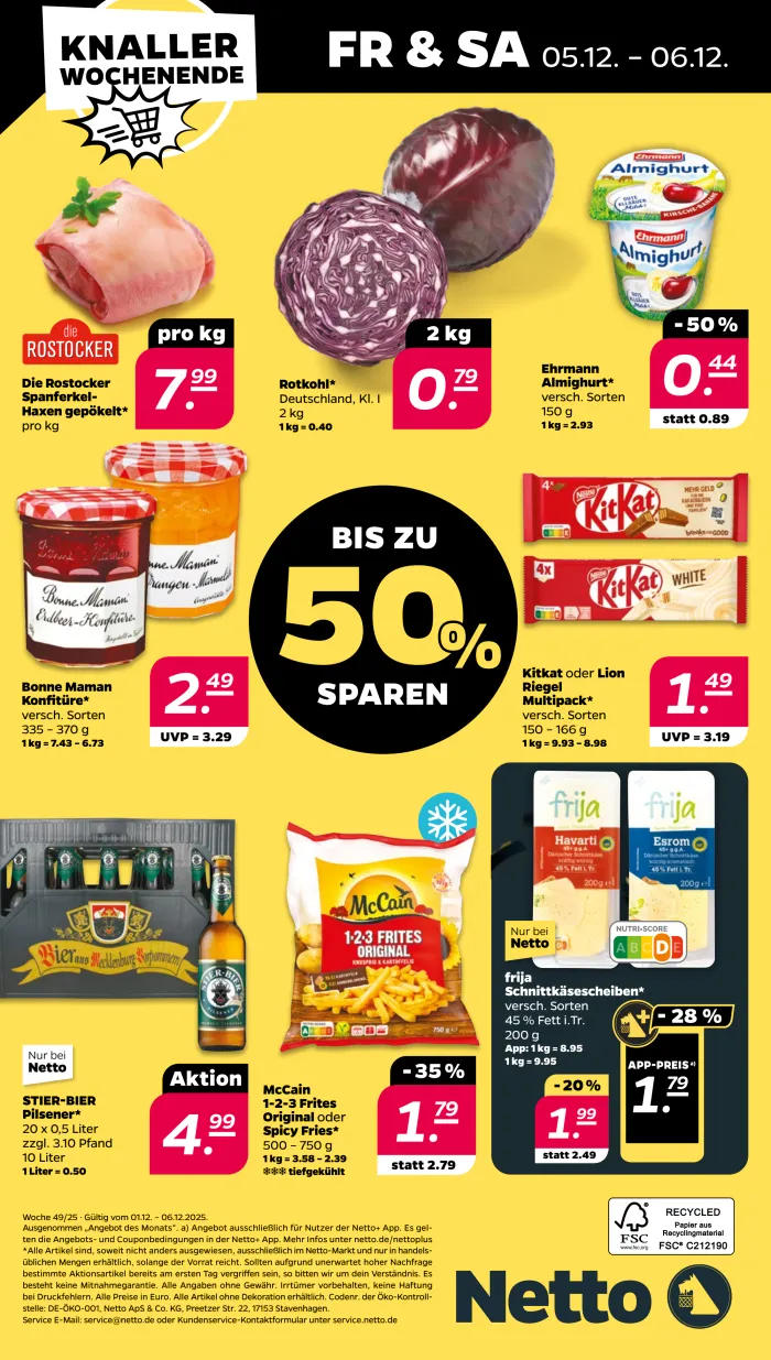 NETTO Prospekt KW49 mit aktuellen Angeboten und attraktiven Rabatten – günstige Lebensmittel, Sparen Sie bei NETTO Prospekt diese Woche!