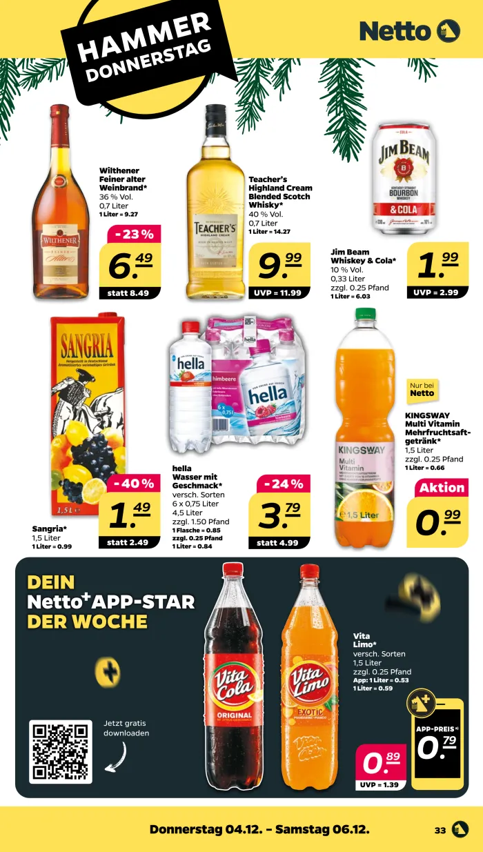 NETTO Prospekt KW49 mit aktuellen Angeboten und attraktiven Rabatten – günstige Lebensmittel, Sparen Sie bei NETTO Prospekt diese Woche!