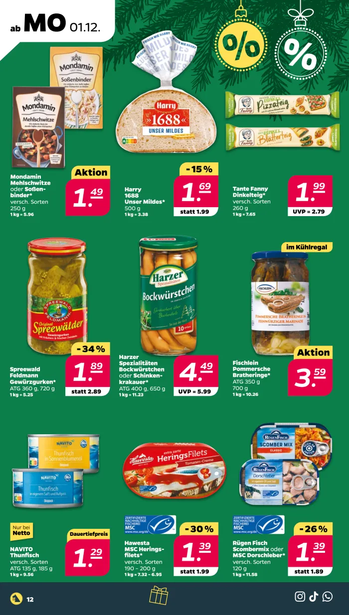 NETTO Prospekt KW49 mit aktuellen Angeboten und attraktiven Rabatten – günstige Lebensmittel, Sparen Sie bei NETTO Prospekt diese Woche!