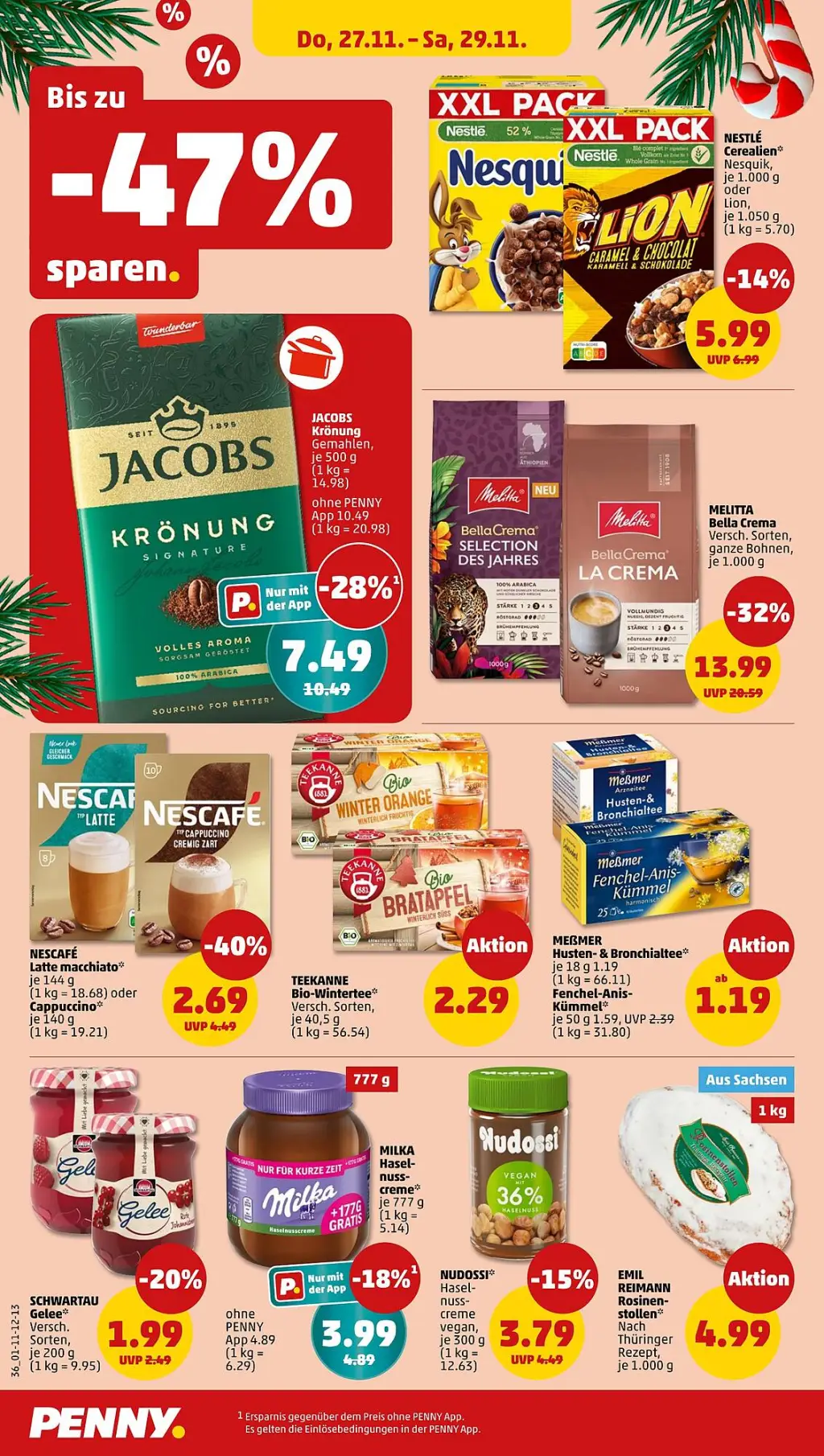 PENNY Prospekt KW48 mit aktuellen Angeboten und attraktiven Rabatten – günstige Lebensmittel, Sparen Sie bei PENNY Prospekt diese Woche!
