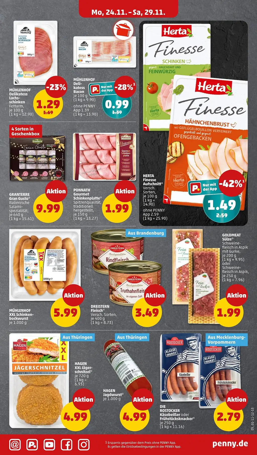 PENNY Prospekt KW48 mit aktuellen Angeboten und attraktiven Rabatten – günstige Lebensmittel, Sparen Sie bei PENNY Prospekt diese Woche!