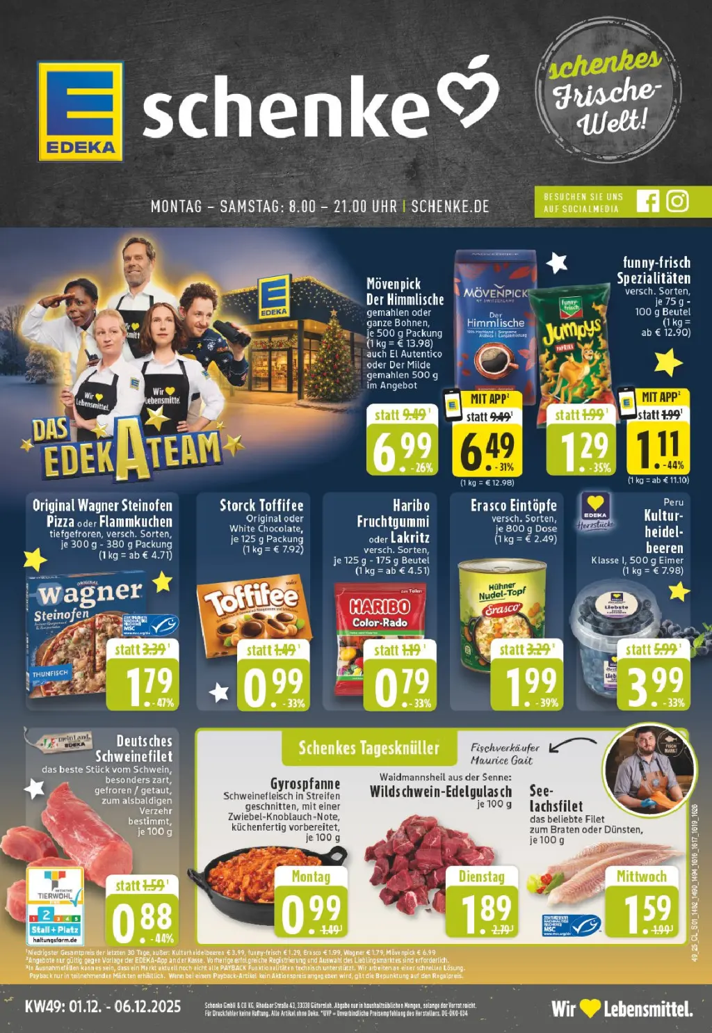 Schenke Prospekt KW49 mit aktuellen Angeboten und attraktiven Rabatten – günstige Lebensmittel, Sparen Sie bei Schenke Prospekt diese Woche! Schenke Prospekt KW49 mit aktuellen Angeboten und attraktiven Rabatten – günstige Lebensmittel, Sparen Sie bei Schenke Prospekt diese Woche!