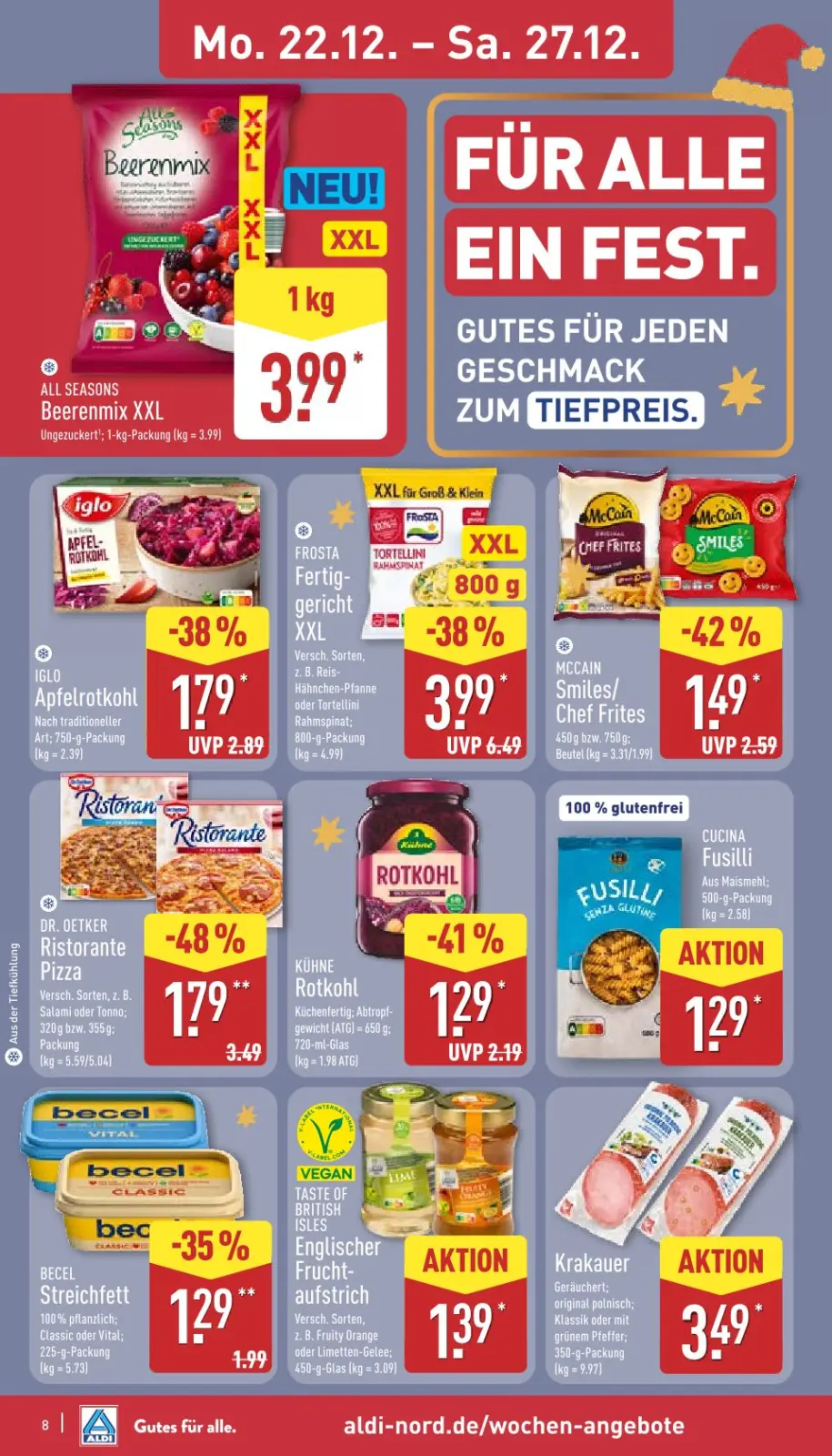 Aldi Nord Prospekt KW52 mit aktuellen Angeboten und attraktiven Rabatten – günstige Lebensmittel, Sparen Sie bei Aldi Nord Prospekt diese Woche!