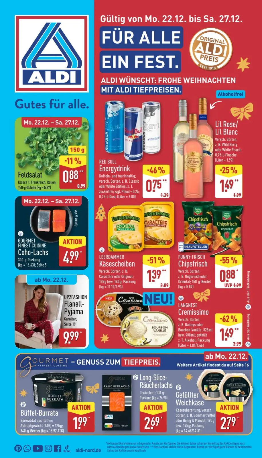 Aldi Nord Prospekt KW52 mit aktuellen Angeboten und attraktiven Rabatten – günstige Lebensmittel, Sparen Sie bei Aldi Nord Prospekt diese Woche!