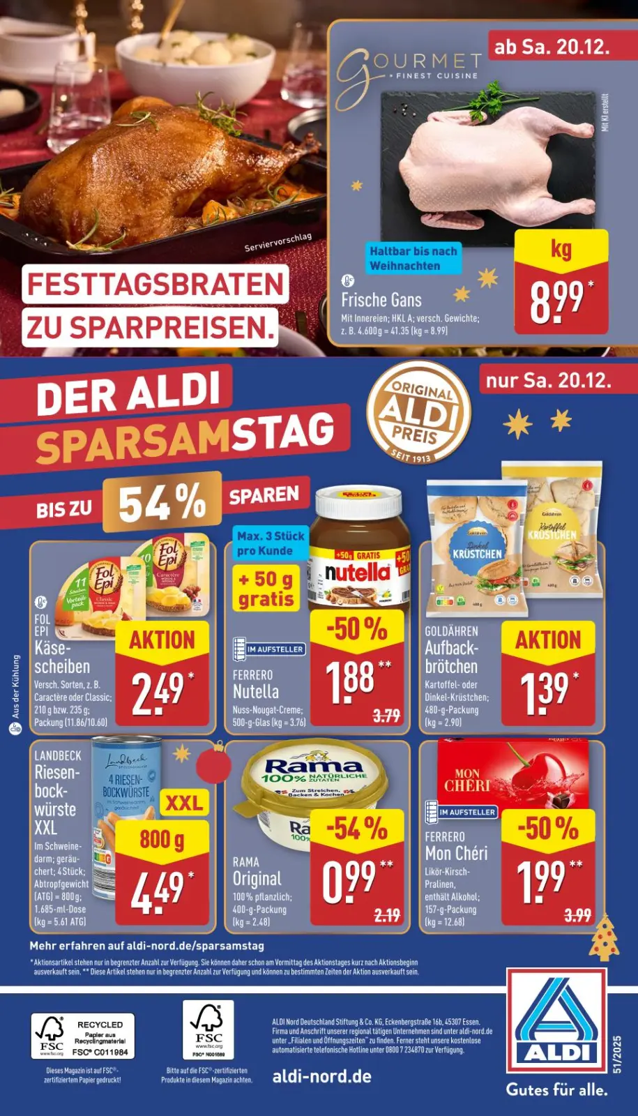Aldi Nord Prospekt KW51 mit aktuellen Angeboten und attraktiven Rabatten – günstige Lebensmittel, Sparen Sie bei Aldi Nord Prospekt diese Woche!