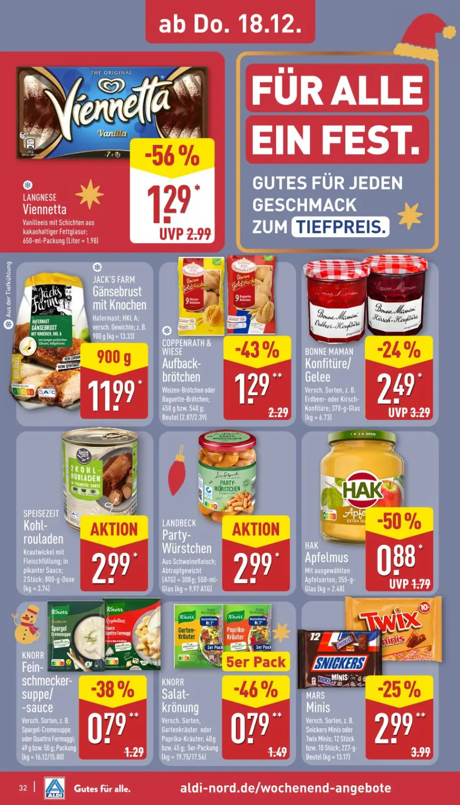 Aldi Nord Prospekt KW51 mit aktuellen Angeboten und attraktiven Rabatten – günstige Lebensmittel, Sparen Sie bei Aldi Nord Prospekt diese Woche!