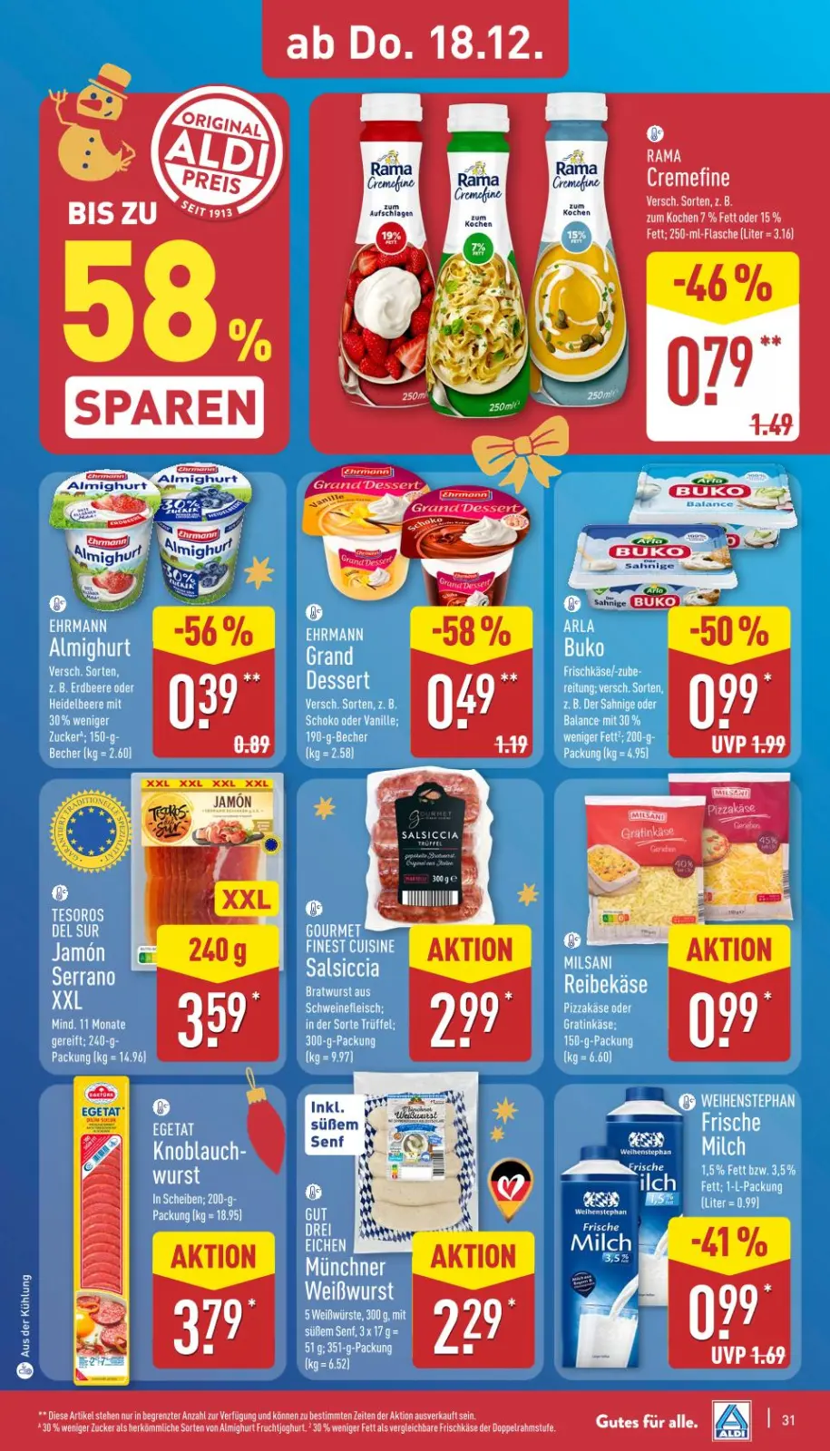 Aldi Nord Prospekt KW51 mit aktuellen Angeboten und attraktiven Rabatten – günstige Lebensmittel, Sparen Sie bei Aldi Nord Prospekt diese Woche!