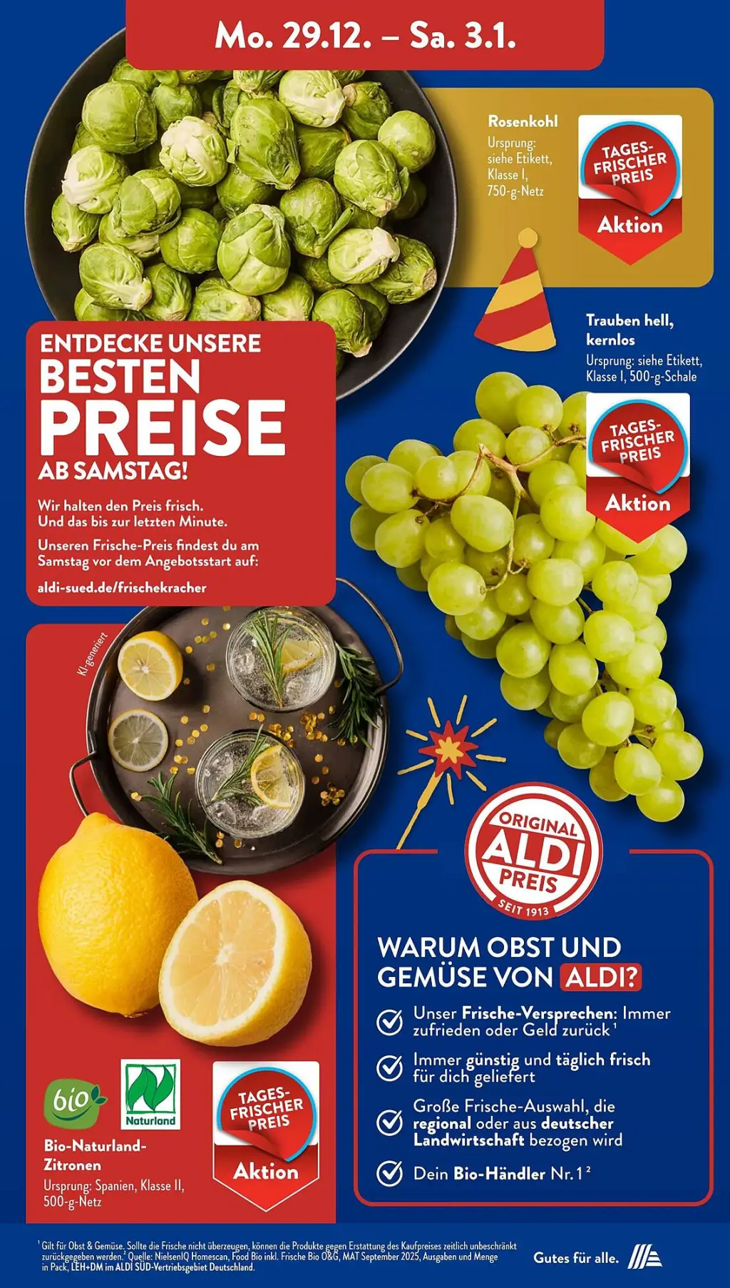 Aldi S&uuml;d Prospekt KW01 mit aktuellen Angeboten und attraktiven Rabatten – günstige Lebensmittel, Sparen Sie bei Aldi S&uuml;d Prospekt diese Woche!