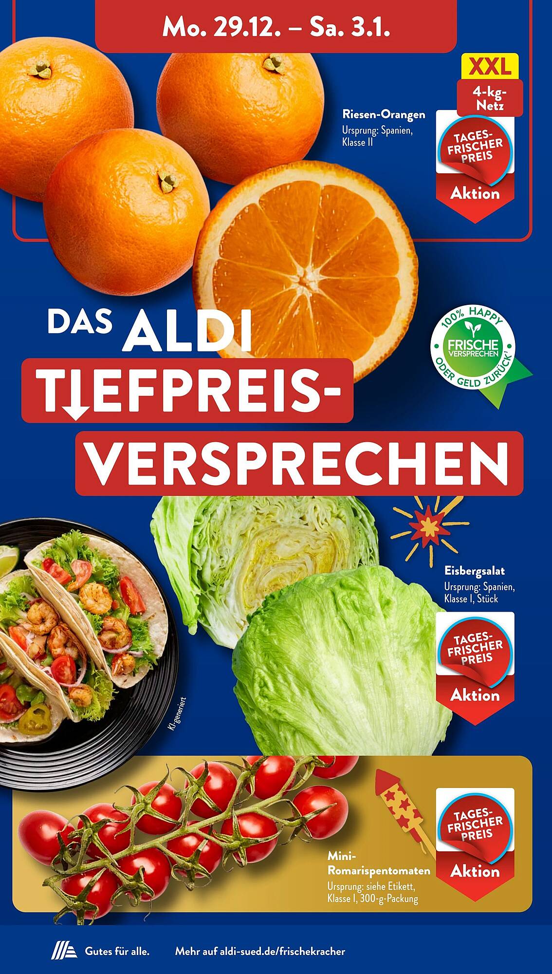 Aldi S&uuml;d Prospekt KW01 mit aktuellen Angeboten und attraktiven Rabatten – günstige Lebensmittel, Sparen Sie bei Aldi S&uuml;d Prospekt diese Woche!