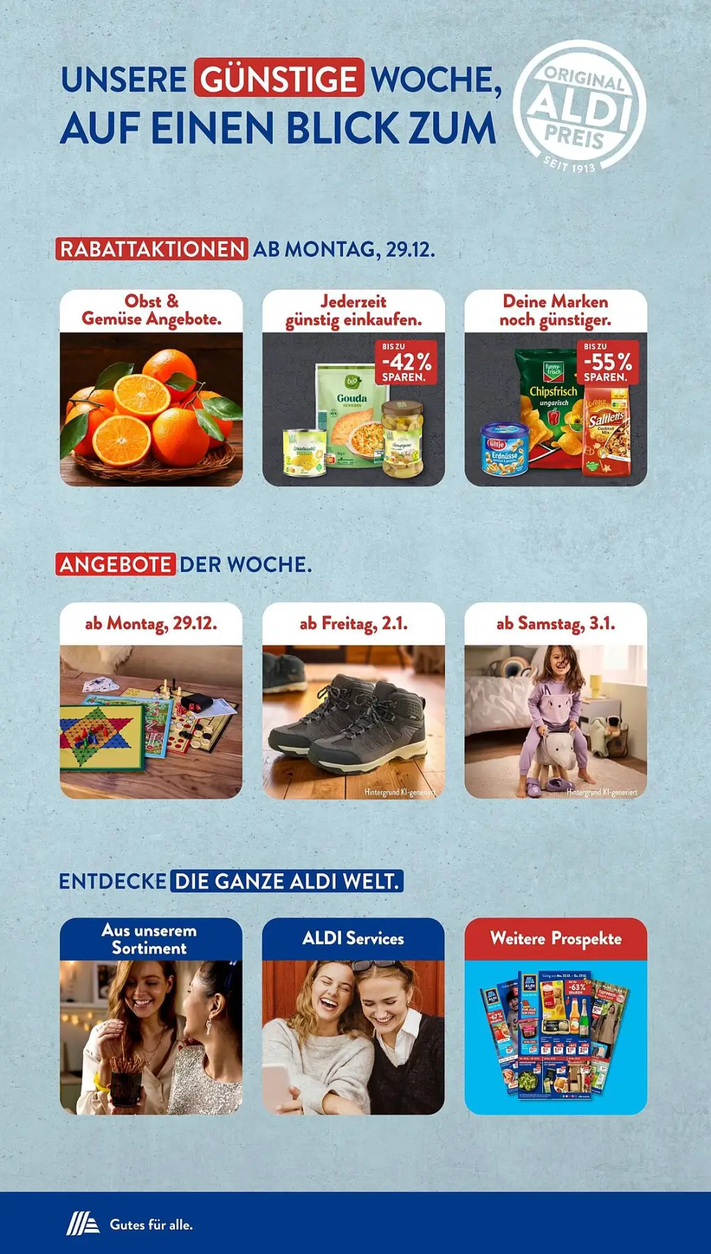 Aldi S&uuml;d Prospekt KW01 mit aktuellen Angeboten und attraktiven Rabatten – günstige Lebensmittel, Sparen Sie bei Aldi S&uuml;d Prospekt diese Woche!