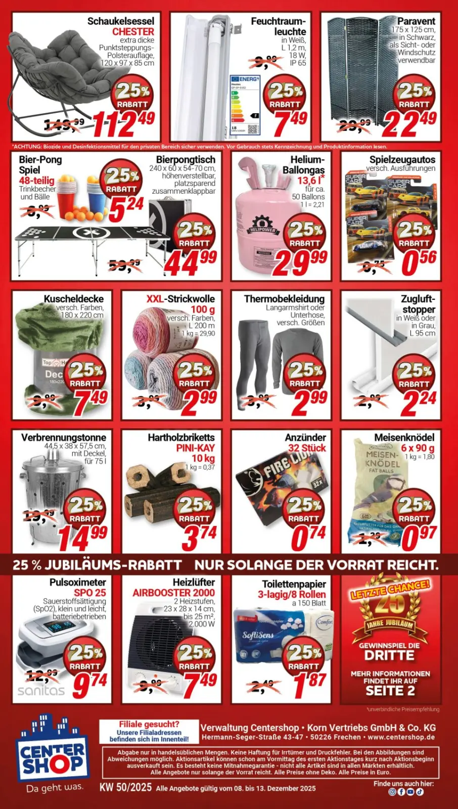 CENTERSHOP Prospekt KW50 mit aktuellen Angeboten und attraktiven Rabatten – günstige Lebensmittel, Sparen Sie bei CENTERSHOP Prospekt diese Woche!