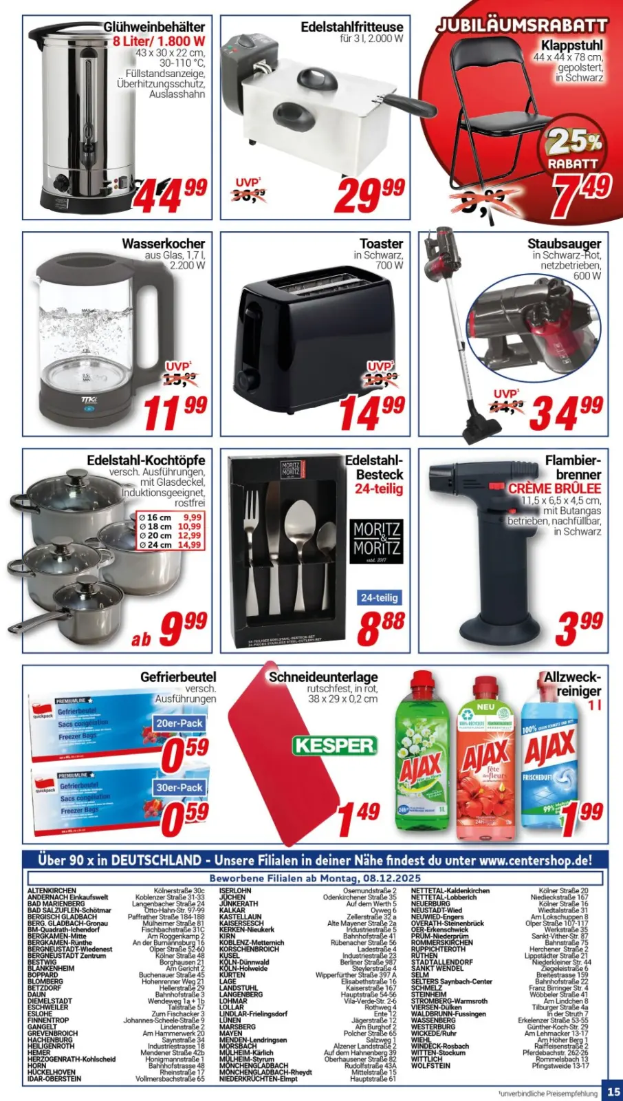 CENTERSHOP Prospekt KW50 mit aktuellen Angeboten und attraktiven Rabatten – günstige Lebensmittel, Sparen Sie bei CENTERSHOP Prospekt diese Woche!