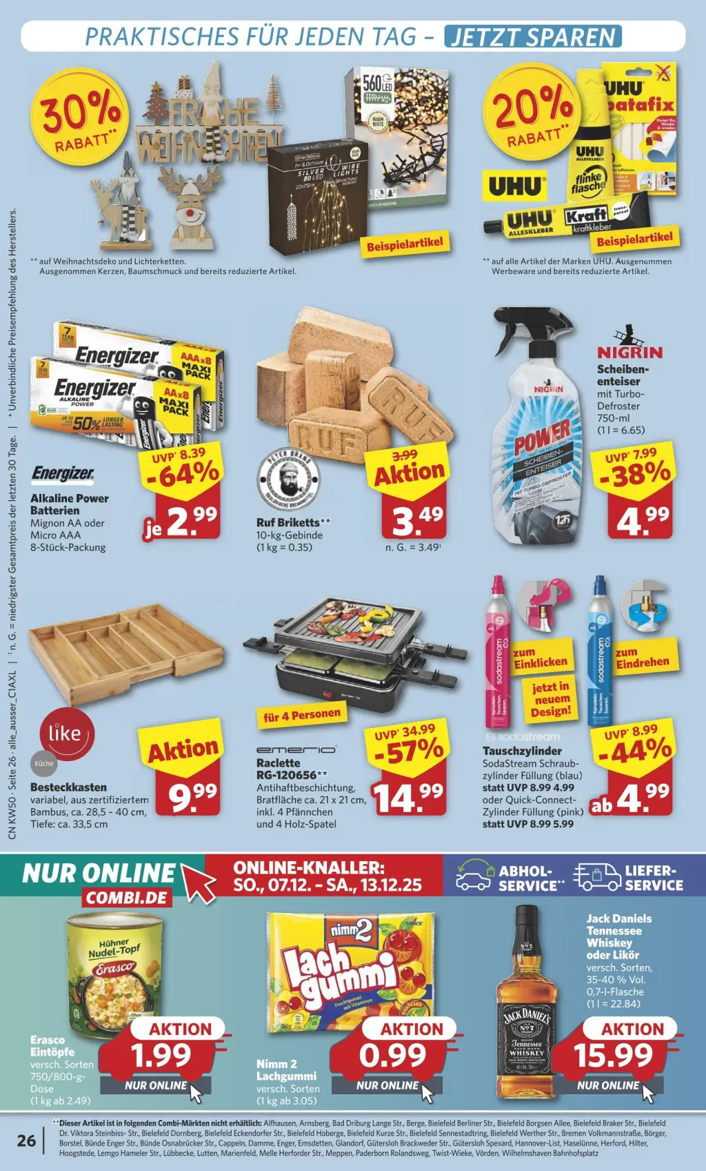 Combi Prospekt KW50 mit aktuellen Angeboten und attraktiven Rabatten – günstige Lebensmittel, Sparen Sie bei Combi Prospekt diese Woche!