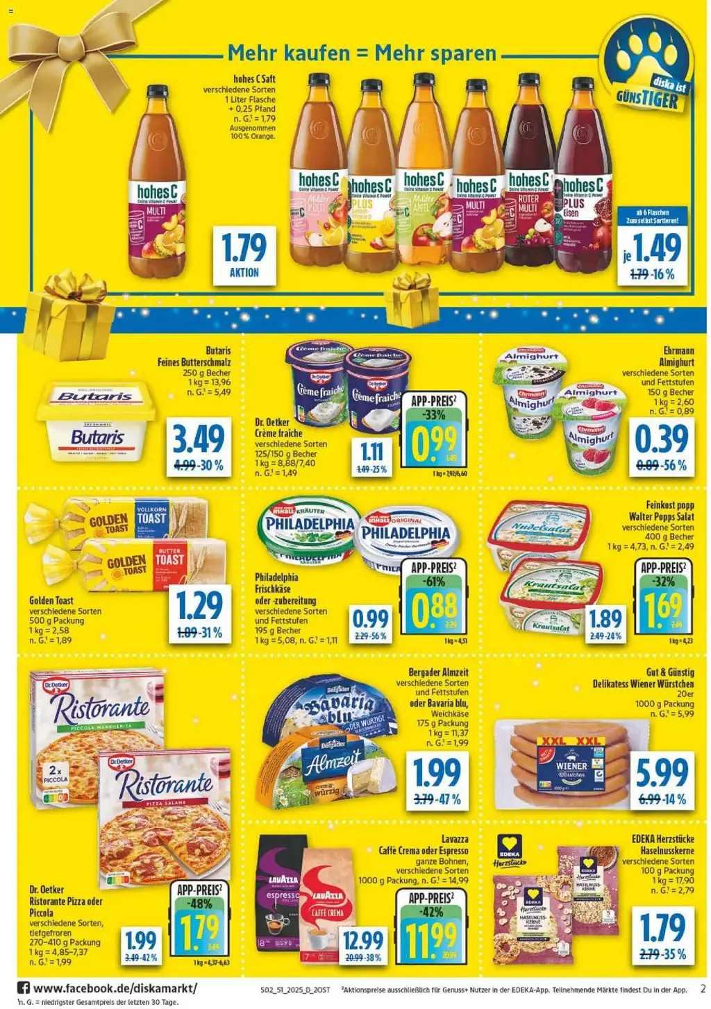 diska Prospekt KW51 mit aktuellen Angeboten und attraktiven Rabatten – günstige Lebensmittel, Sparen Sie bei diska Prospekt diese Woche! diska Prospekt KW51 mit aktuellen Angeboten und attraktiven Rabatten – günstige Lebensmittel, Sparen Sie bei diska Prospekt diese Woche!