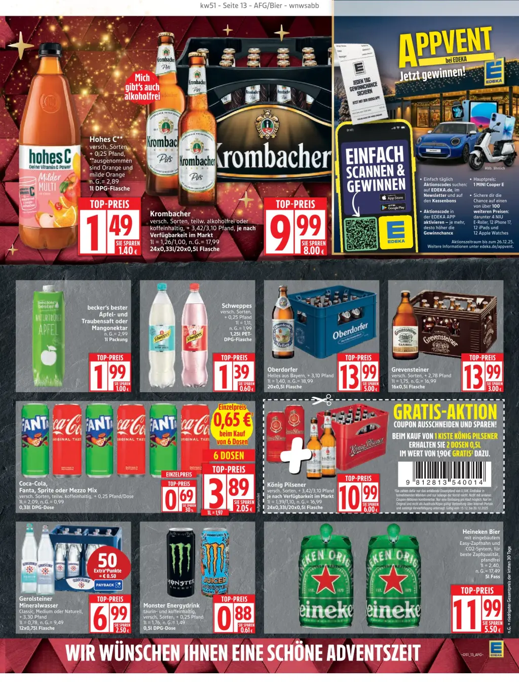 Edeka Prospekt KW51 mit aktuellen Angeboten und attraktiven Rabatten – günstige Lebensmittel, Sparen Sie bei Edeka Prospekt diese Woche!