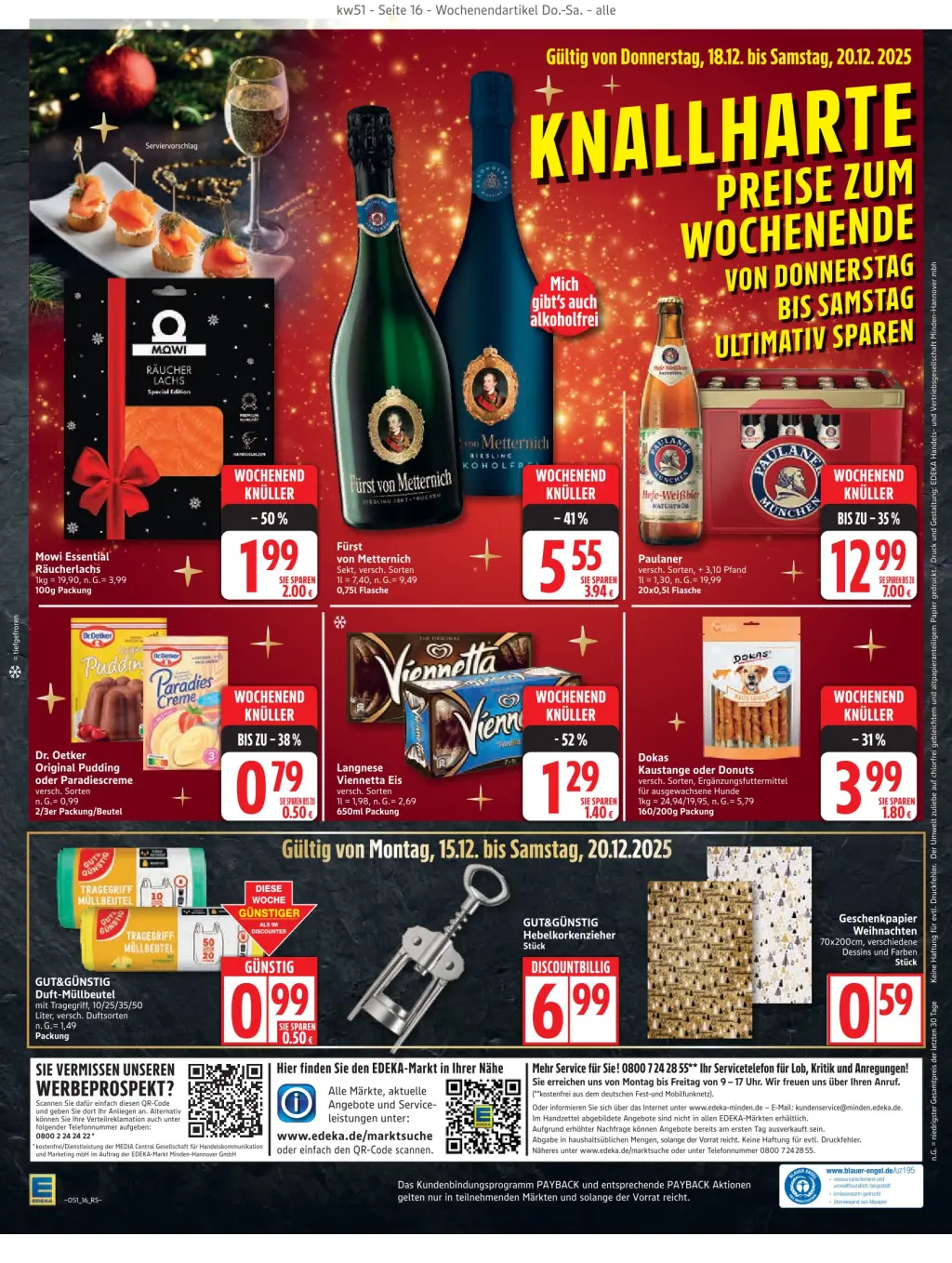 Edeka Prospekt KW51 mit aktuellen Angeboten und attraktiven Rabatten – günstige Lebensmittel, Sparen Sie bei Edeka Prospekt diese Woche!