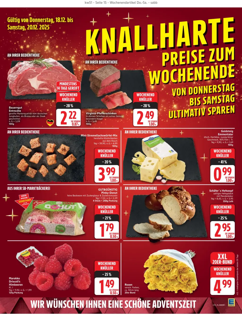 Edeka Prospekt KW51 mit aktuellen Angeboten und attraktiven Rabatten – günstige Lebensmittel, Sparen Sie bei Edeka Prospekt diese Woche!