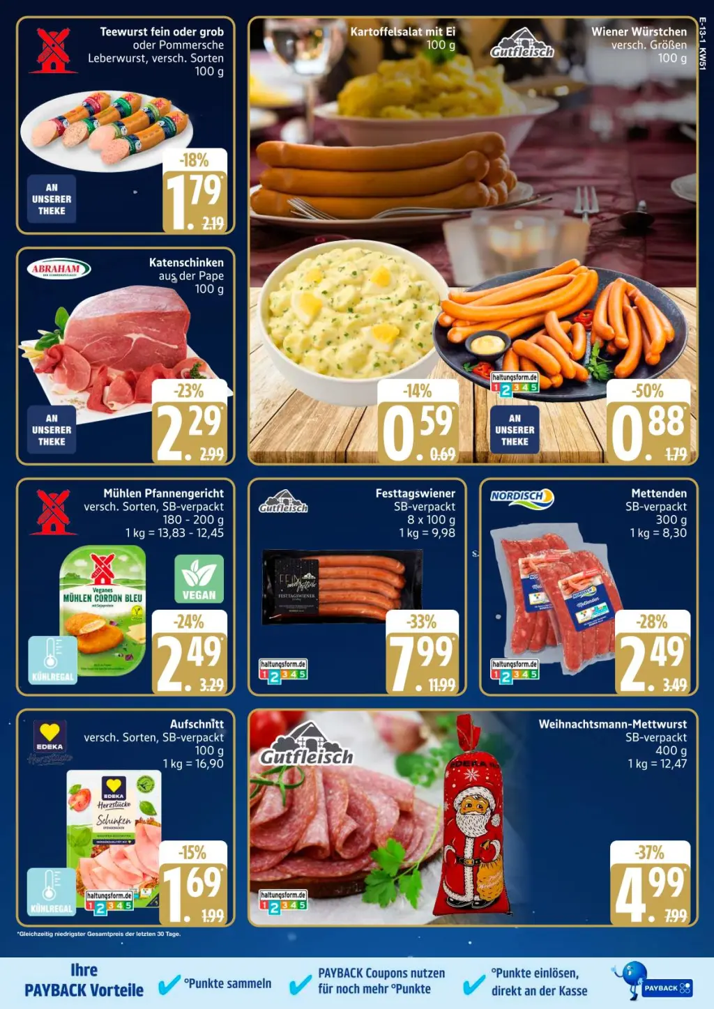 Edeka Prospekt KW51 mit aktuellen Angeboten und attraktiven Rabatten – günstige Lebensmittel, Sparen Sie bei Edeka Prospekt diese Woche!