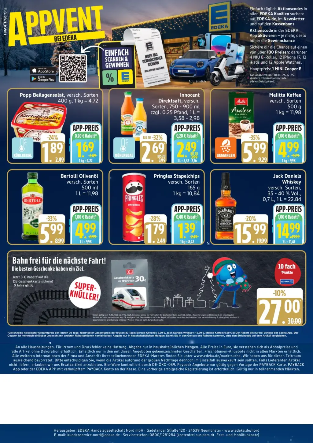 Edeka Prospekt KW51 mit aktuellen Angeboten und attraktiven Rabatten – günstige Lebensmittel, Sparen Sie bei Edeka Prospekt diese Woche!