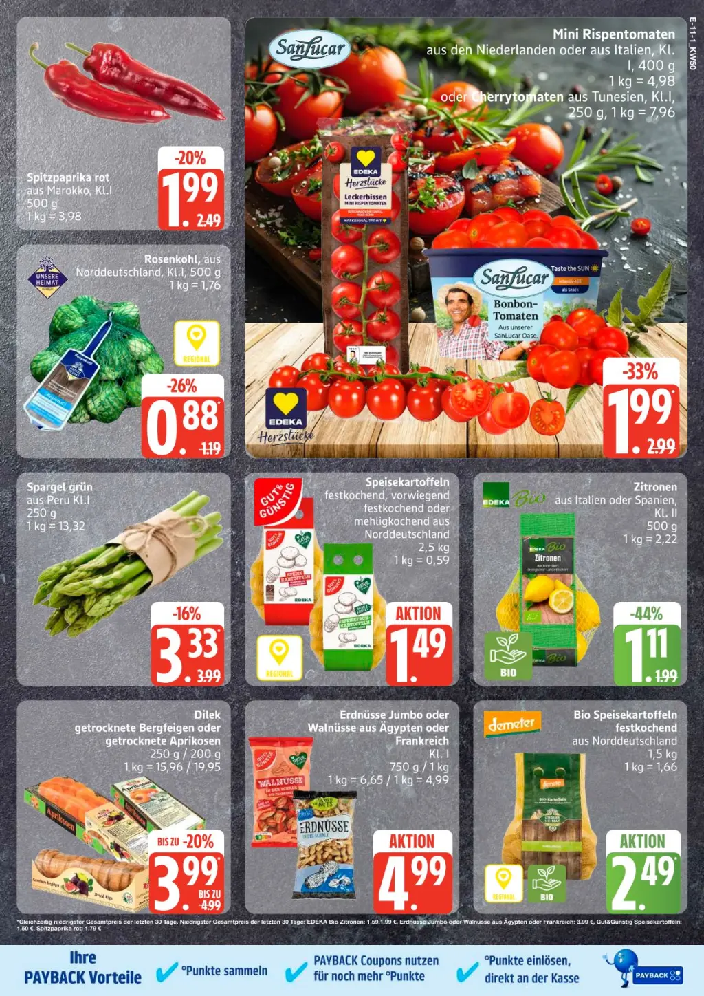 Edeka Prospekt KW50 mit aktuellen Angeboten und attraktiven Rabatten – günstige Lebensmittel, Sparen Sie bei Edeka Prospekt diese Woche!