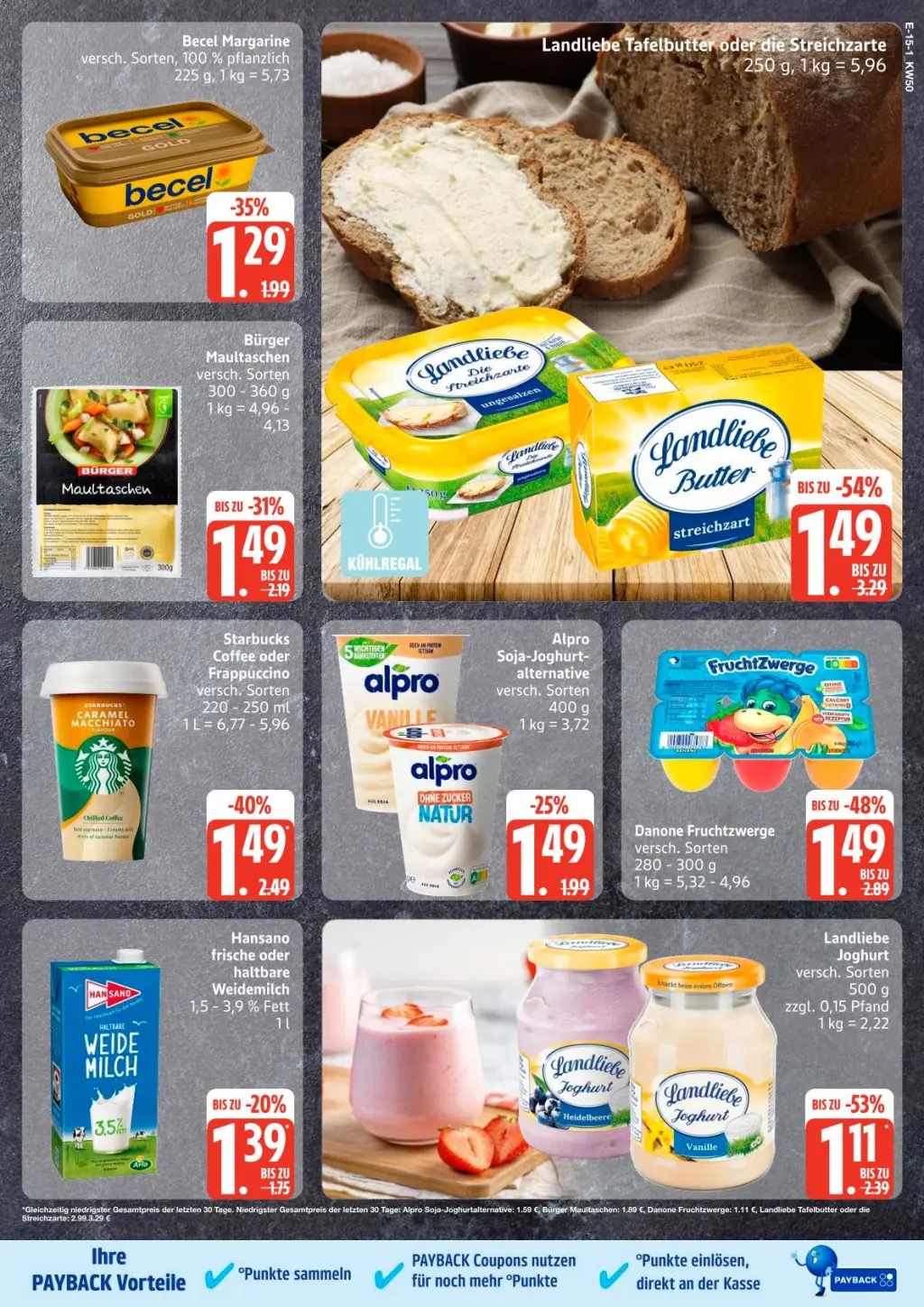Edeka Prospekt KW50 mit aktuellen Angeboten und attraktiven Rabatten – günstige Lebensmittel, Sparen Sie bei Edeka Prospekt diese Woche!
