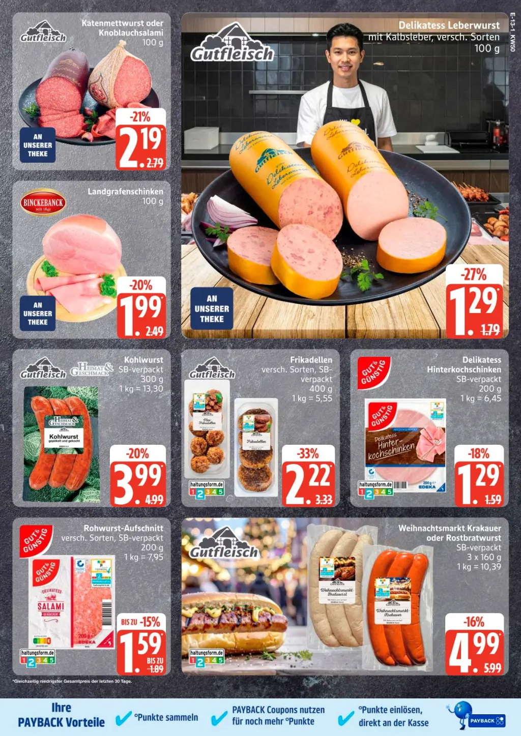 Edeka Prospekt KW50 mit aktuellen Angeboten und attraktiven Rabatten – günstige Lebensmittel, Sparen Sie bei Edeka Prospekt diese Woche!
