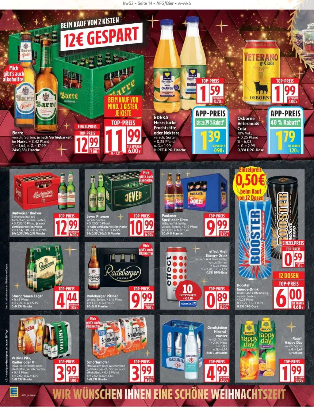 Edeka Prospekt KW52 mit aktuellen Angeboten und attraktiven Rabatten – günstige Lebensmittel, Sparen Sie bei Edeka Prospekt diese Woche!