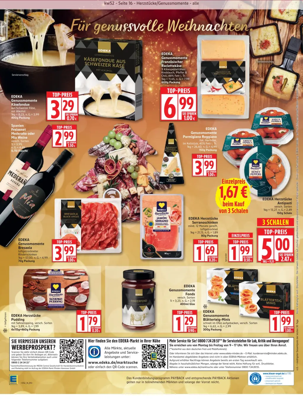 Edeka Prospekt KW52 mit aktuellen Angeboten und attraktiven Rabatten – günstige Lebensmittel, Sparen Sie bei Edeka Prospekt diese Woche!