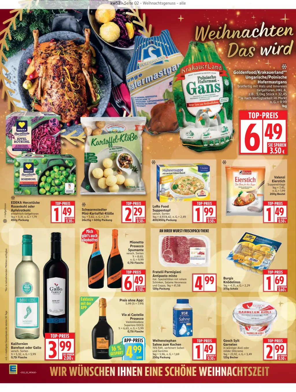 Edeka Prospekt KW52 mit aktuellen Angeboten und attraktiven Rabatten – günstige Lebensmittel, Sparen Sie bei Edeka Prospekt diese Woche!