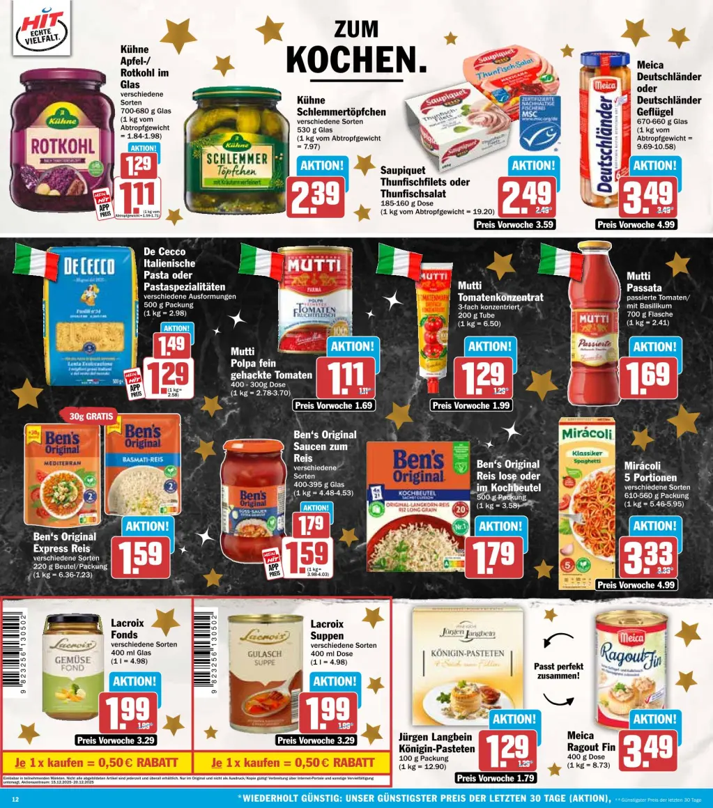 Hit Prospekt KW51 mit aktuellen Angeboten und attraktiven Rabatten – günstige Lebensmittel, Sparen Sie bei Hit Prospekt diese Woche!