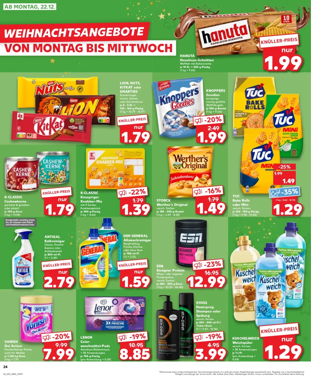 Kaufland Prospekt KW51 mit aktuellen Angeboten und attraktiven Rabatten – günstige Lebensmittel, Sparen Sie bei Kaufland Prospekt diese Woche!