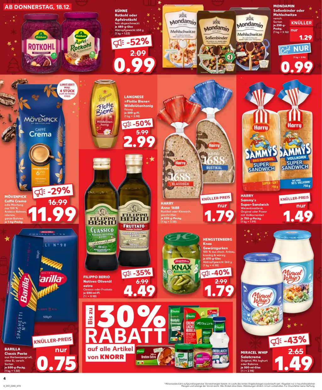 Kaufland Prospekt KW51 mit aktuellen Angeboten und attraktiven Rabatten – günstige Lebensmittel, Sparen Sie bei Kaufland Prospekt diese Woche!