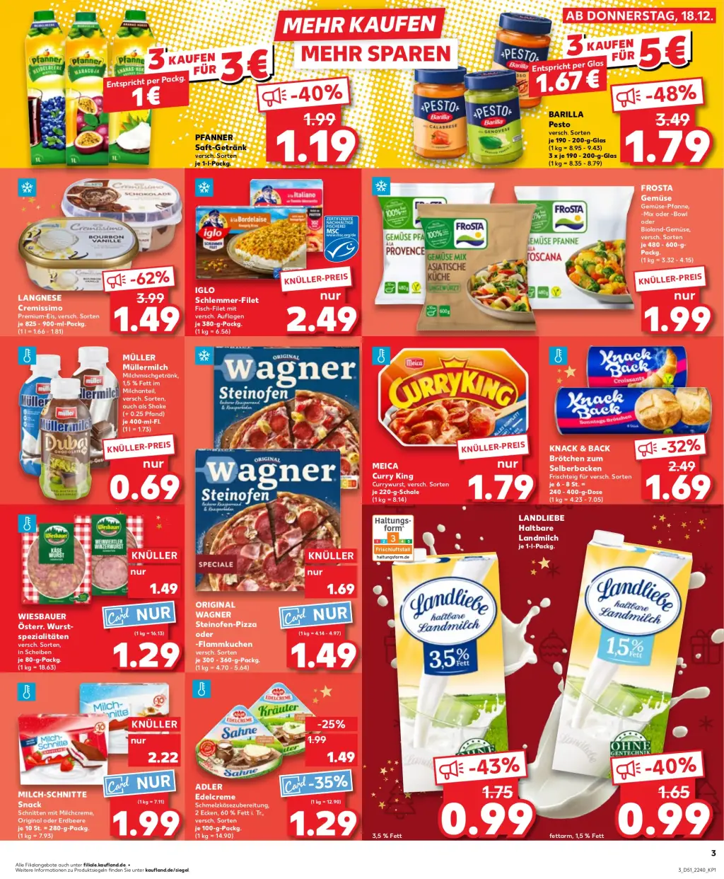 Kaufland Prospekt KW51 mit aktuellen Angeboten und attraktiven Rabatten – günstige Lebensmittel, Sparen Sie bei Kaufland Prospekt diese Woche!