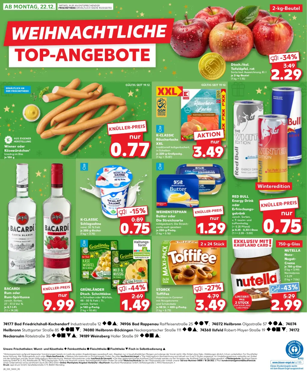 Kaufland Prospekt KW51 mit aktuellen Angeboten und attraktiven Rabatten – günstige Lebensmittel, Sparen Sie bei Kaufland Prospekt diese Woche!