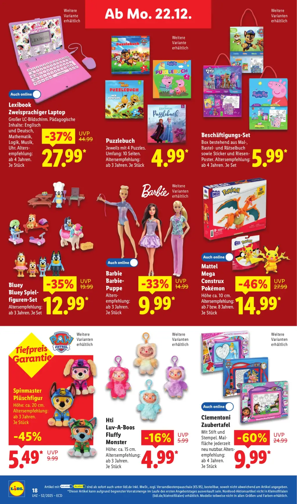 Lidl Prospekt KW52 mit aktuellen Angeboten und attraktiven Rabatten – günstige Lebensmittel, Sparen Sie bei Lidl Prospekt diese Woche!