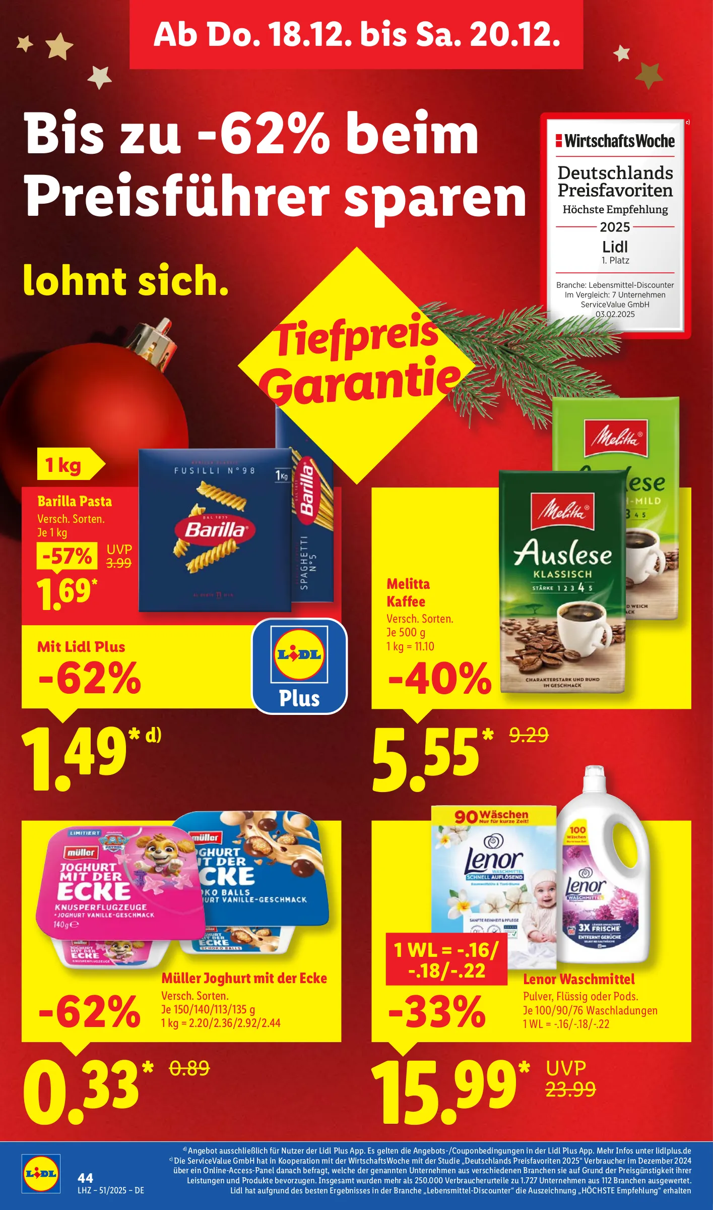 Lidl Prospekt KW51 mit aktuellen Angeboten und attraktiven Rabatten – günstige Lebensmittel, Sparen Sie bei Lidl Prospekt diese Woche!