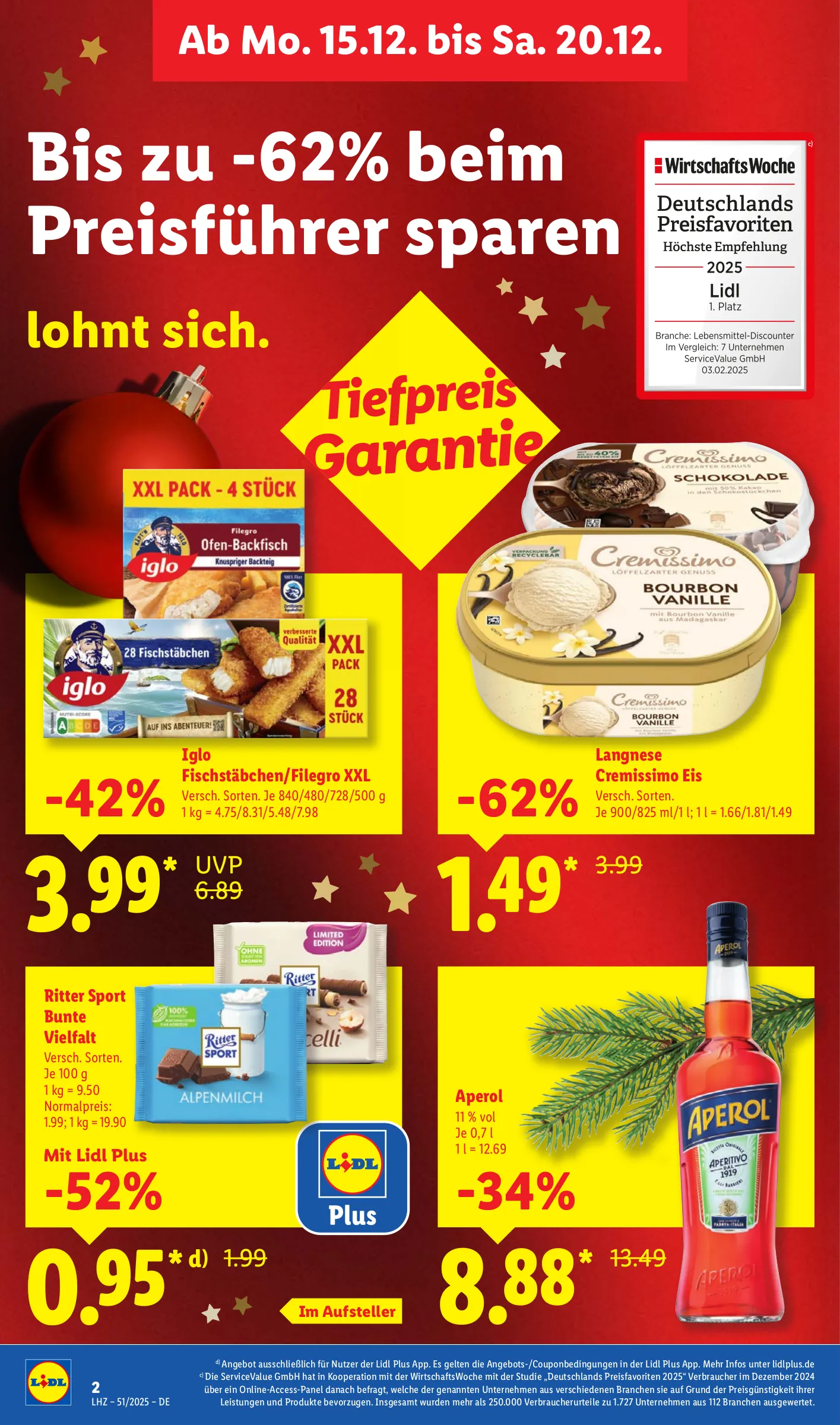 Lidl Prospekt KW51 mit aktuellen Angeboten und attraktiven Rabatten – günstige Lebensmittel, Sparen Sie bei Lidl Prospekt diese Woche!
