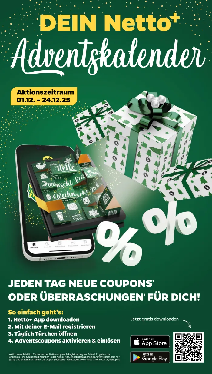 NETTO Prospekt KW50 mit aktuellen Angeboten und attraktiven Rabatten – günstige Lebensmittel, Sparen Sie bei NETTO Prospekt diese Woche!
