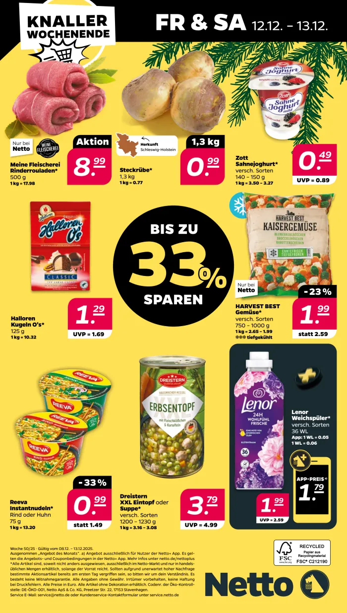 NETTO Prospekt KW50 mit aktuellen Angeboten und attraktiven Rabatten – günstige Lebensmittel, Sparen Sie bei NETTO Prospekt diese Woche!