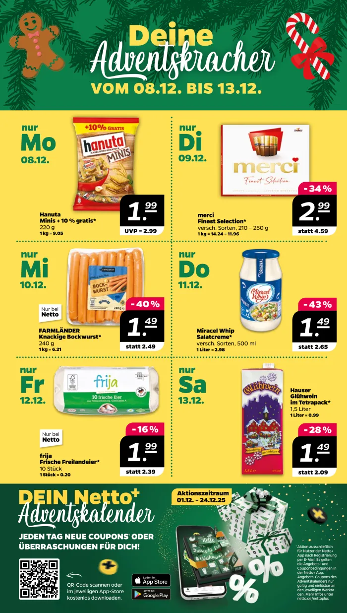NETTO Prospekt KW50 mit aktuellen Angeboten und attraktiven Rabatten – günstige Lebensmittel, Sparen Sie bei NETTO Prospekt diese Woche!